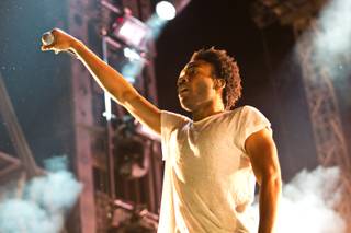 Childish Gambino performs during day one of the Life is Beautiful festival in downtown Las Vegas, Saturday, Oct. 26, 2013.